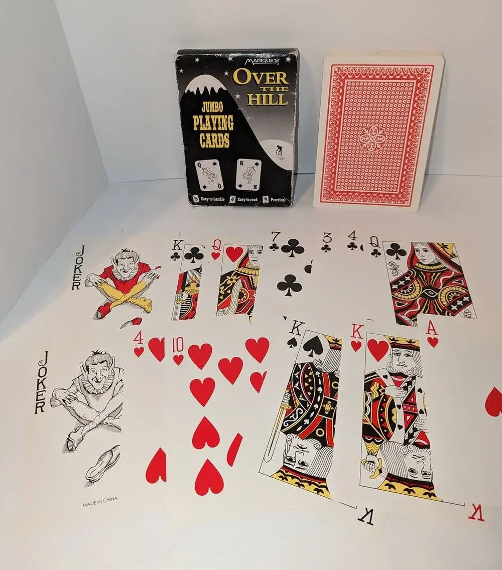 Vintage 1994 Over the Hill Jumbo Playing Cards Magiquie's Novelties 5 x 7 Deck